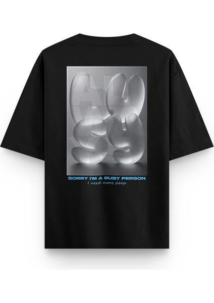 Busy Meşgul Sırt Baskılı Yarı Oversize T-Shirt 1200