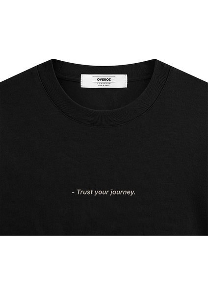 Siyah Oversize Tshirt Kolaj Sırt Baskılı Oversize Yazılı Unisex Tişört 1330 fırsatları