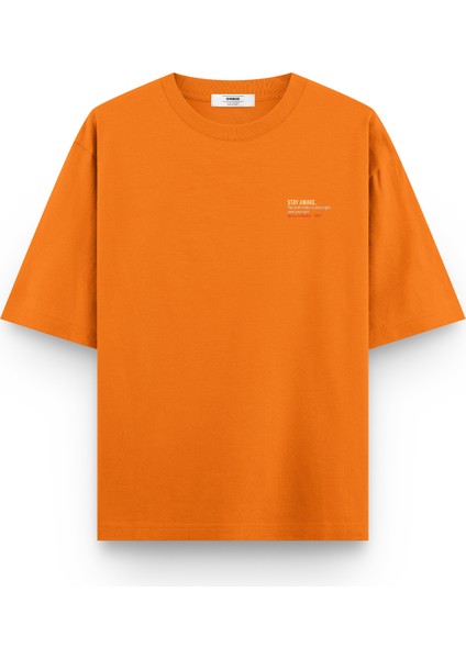 Open Your Eyes Sırt Baskılı Yarı Oversize Turuncu Tshirt 1394 fiyatları