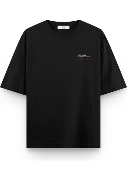 Open Your Eyes Sırt Baskılı Yarı Oversize Siyah Tshirt 1394 fiyatları