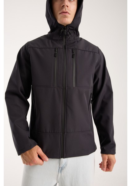 Erkek Içi Polarlı Su ve Rüzgar Geçirmez Softshell Outdoor Spor Mont