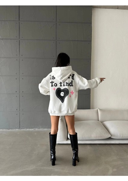 3 Iplik Şardonlu Oversize True Baskılı Sweat Beyaz fiyatları