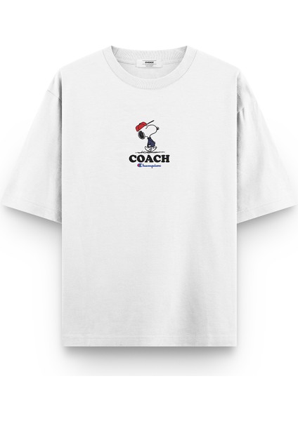 Coach Snoopy Baskılı Yarı Oversize T-Shirt 1149