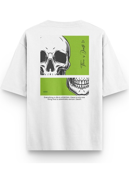 Skull Kurukafa Sırt Yarı Oversize T-Shirt 1208