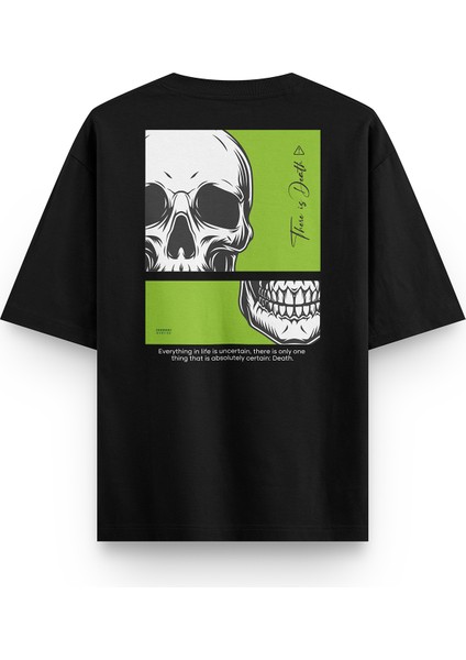 Skull Kurukafa Sırt Yarı Oversize T-Shirt 1208