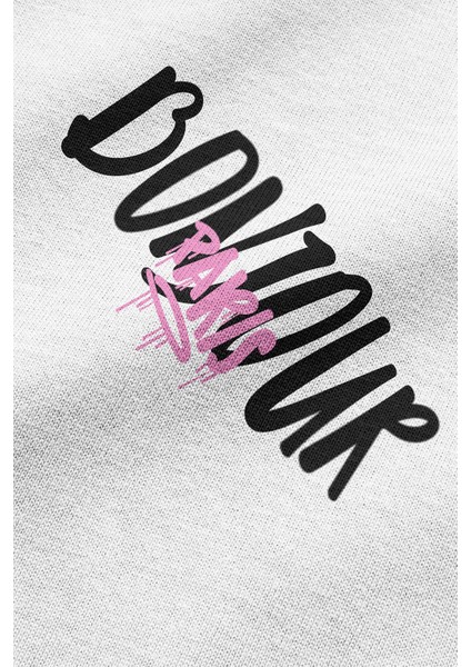 Bonjour Paris Baskılı Yarı Oversize T-Shirt 1130 fiyatları