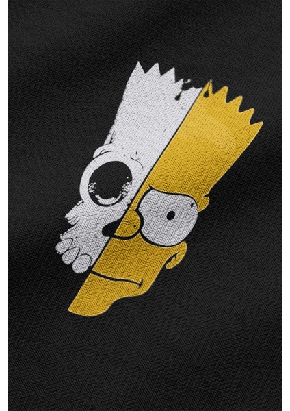 Bart Simpson Kuru Kafa Baskılı Yarı Oversize T-Shirt 1182 fiyatları