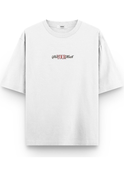 Shut Your Mouth Sırt Baskılı Yarı Oversize T-Shirt 1194 fiyatları