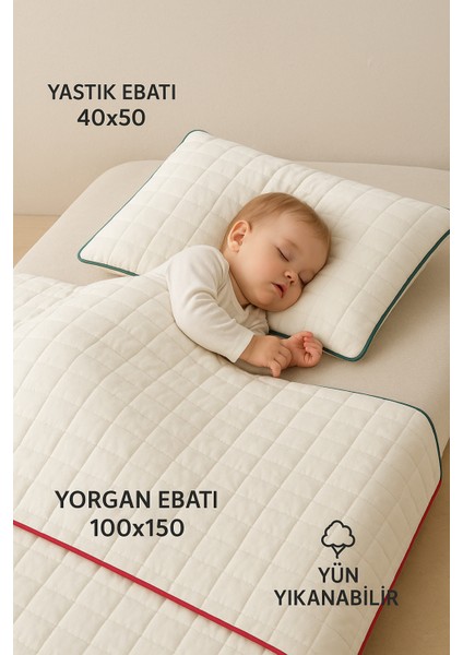 %100 Yün Bebek Yorganı ve Yastığı | Yıkanabilir Arabiye Detaylı Organik fırsatları