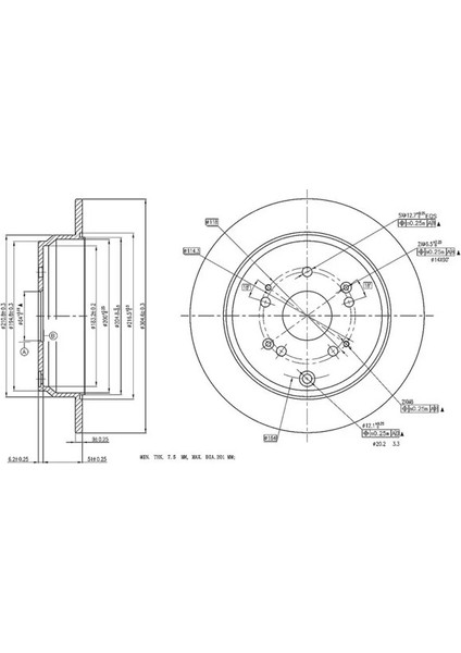 50436 Arka Fren Diski 42510SCAE50 (2 Adet Fiyatıdır)