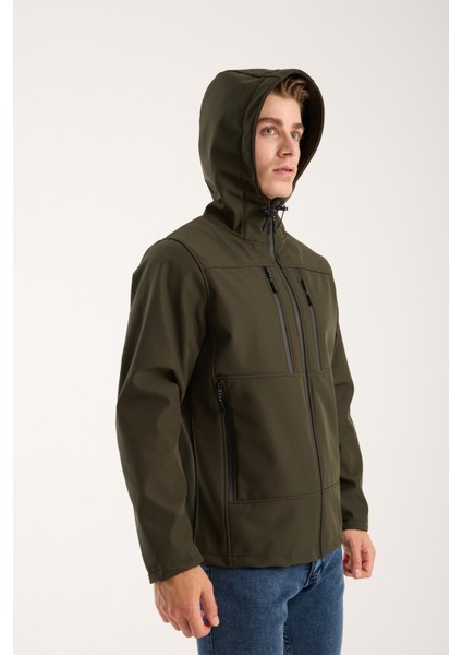 Erkek Içi Polarlı Su ve Rüzgar Geçirmez Softshell Outdoor Spor Mont