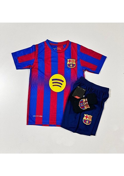 F.c B.a.r.c.e.l.o.n.a 2025/26 Yeni Sezon Lamine Yamal Çocuk Forması 4'lü Set (Çubuklu-10) Armalı fırsatları