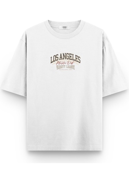 Los Angeles Baskılı Yarı Oversize T-Shirt 1127