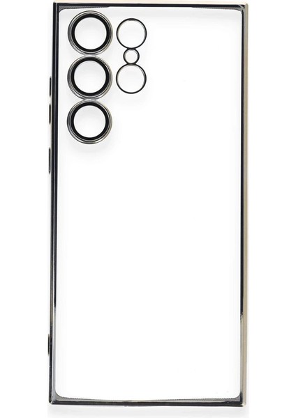Newface Samsung Galaxy S24 Ultra Kılıf Razer Lensli Silikon - Gümüş modelleri