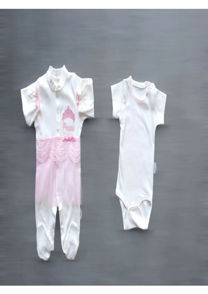 Taçlı Prensesim Nakışlı 10LU Zıbın Takımı Hastane Çıkışı Pembe fiyatları
