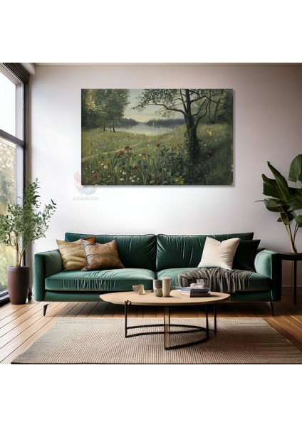 Kanvas Yatay Duvar Tablosu Kanvas Yesil Doga Manzarasi3 Ev Ofis Salon Modern Duvar Tablosu fiyatları
