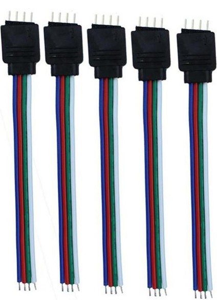 Rgb Şerit Led Soketli Kablo 4 Pin Erkek Iğneli (5 Adet)