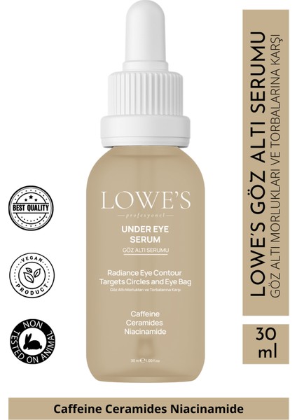 Lowes Göz Altı Serumu – Morluk, Şişlik ve Ince Çizgilere Karşı 30 ml