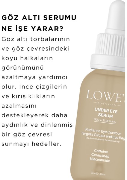 Lowes Göz Altı Serumu – Morluk, Şişlik ve Ince Çizgilere Karşı 30 ml fırsatları