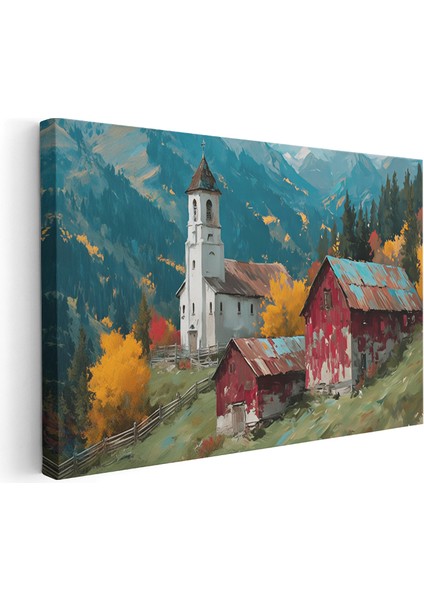 Kanvas Yatay Duvar Tablosu Kanvas Sonbahar Manzarasi5 Ev Ofis Salon Modern Duvar Tablosu