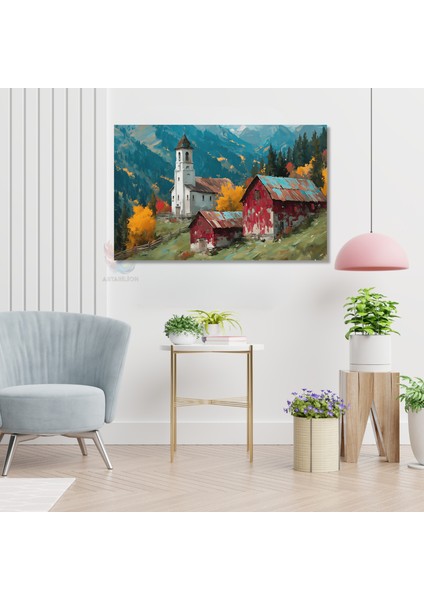 Kanvas Yatay Duvar Tablosu Kanvas Sonbahar Manzarasi5 Ev Ofis Salon Modern Duvar Tablosu modelleri