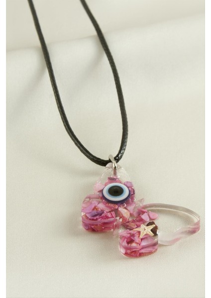 Techmrt Kelebek Epoksi Kolye-Pembe fiyatları