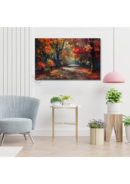 Kanvas Yatay Duvar Tablosu Kanvas Sonbahar Manzarasi2 Ev Ofis Salon Modern Duvar Tablosu modelleri