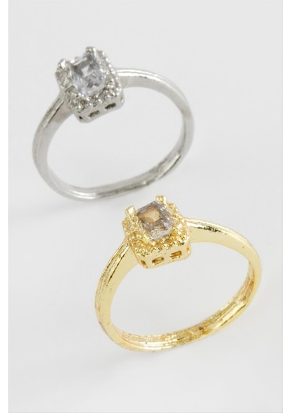 Techmrt Baget Tek Taşlı Yüzük-Sarı fiyatları