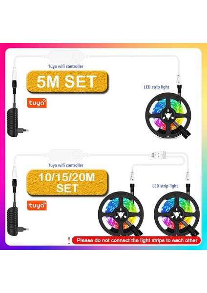 Tuya Destekli Wifi Kontrollü Rgb Şerit LED Set 10 Metre indirimleri