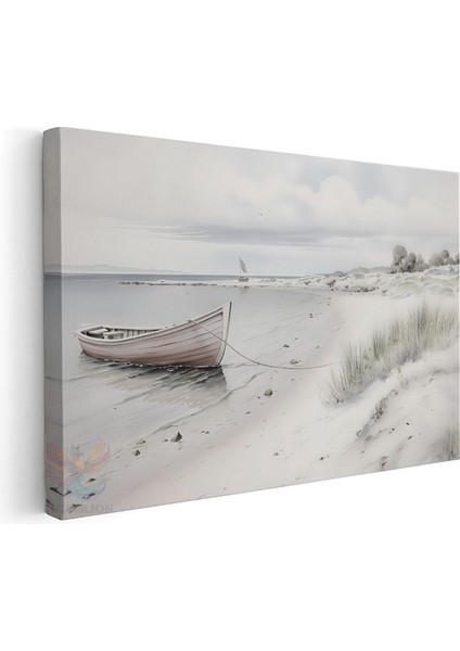 Kanvas Yatay Duvar Tablosu Kanvas Vintage Kiyi Manzarasi Ev Ofis Salon Modern Duvar Tablosu