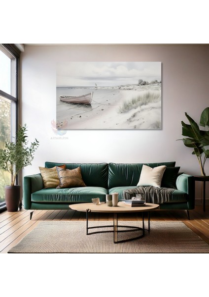 Kanvas Yatay Duvar Tablosu Kanvas Vintage Kiyi Manzarasi Ev Ofis Salon Modern Duvar Tablosu fiyatları