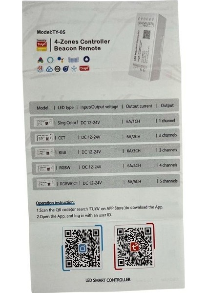 Tuya Destekli Wifi Kontrollü Dimmer Şerit Led Kontrol Devresi 5-24V