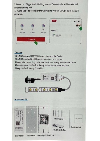 Tuya Destekli Wifi Kontrollü Dimmer Şerit Led Kontrol Devresi 5-24V