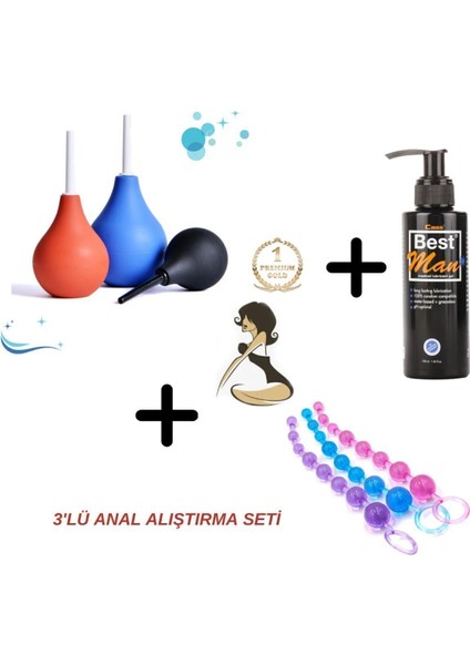 Premium Quality Anal Temizlik Pompası -Anal Tıkaç Anal Plug -Büyük Boy Kayganlaştırıci - Anal Set