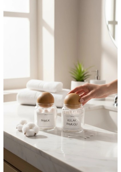 2'li Top Kapaklı Pamuk & Kulak Pamuğu Kavanozu fiyatları