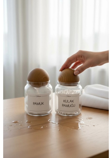 2'li Top Kapaklı Pamuk & Kulak Pamuğu Kavanozu fırsatları