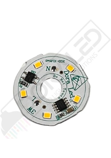 220Volt 3Watt Smd 2835 Ledli Led Modül Gün Işığı 10mm Delik Çaplı 220V 3W Avize Ledi 34mm(3 Adet)
