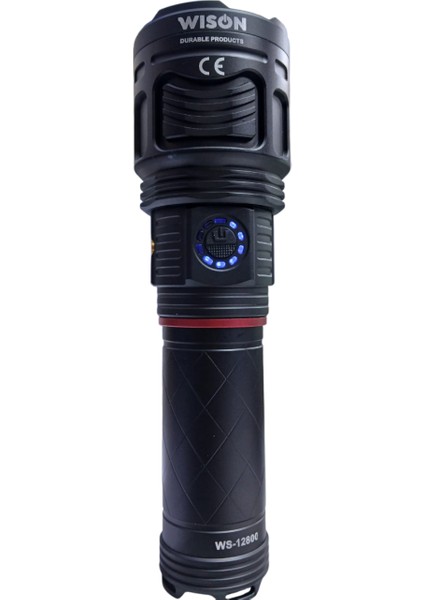 WS-12800 Profesyonel El Feneri | 80W – 8000 Lümen – 24000 Mah – Powerbank Özellikli – Zoomlu – Type-C Şarj – Metal Kasa modelleri