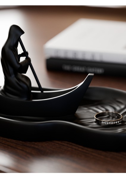 Kharon Nehirden Geçen Sandal Şeklinde Takı Tepsisi Takı Kutusu Masaüstü Organizeri