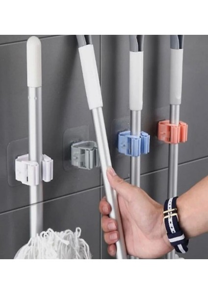 2 Adet Kendinden Yapışkanlı Duvar Tipi Sopa Mop Tutucu Mop Askısı modelleri