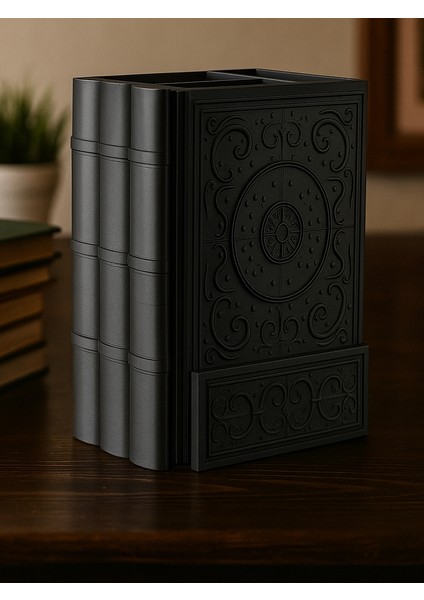Kitap Şeklinde Kalemlik Takı Kutusu Masaüstü Organizeri