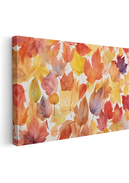 Kanvas Yatay Duvar Tablosu Kanvas Sonbahar Yapraklari Ev Ofis Salon Modern Duvar Tablosu