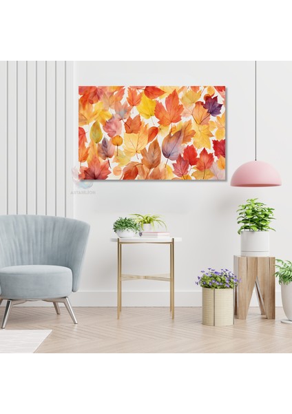 Kanvas Yatay Duvar Tablosu Kanvas Sonbahar Yapraklari Ev Ofis Salon Modern Duvar Tablosu modelleri