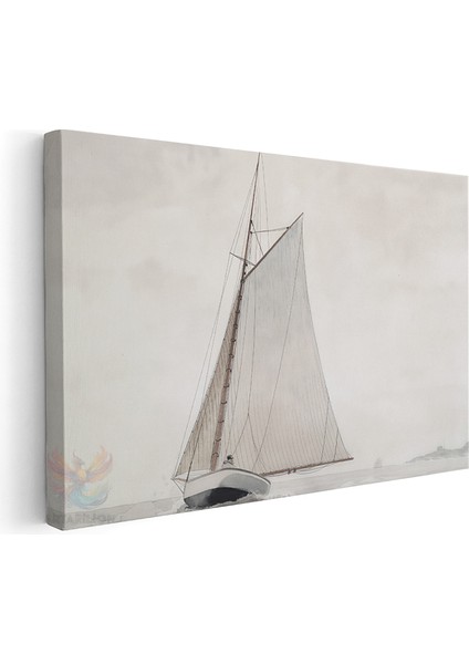 Kanvas Yatay Duvar Tablosu Kanvas Vintage Yelkenli Ev Ofis Salon Modern Duvar Tablosu