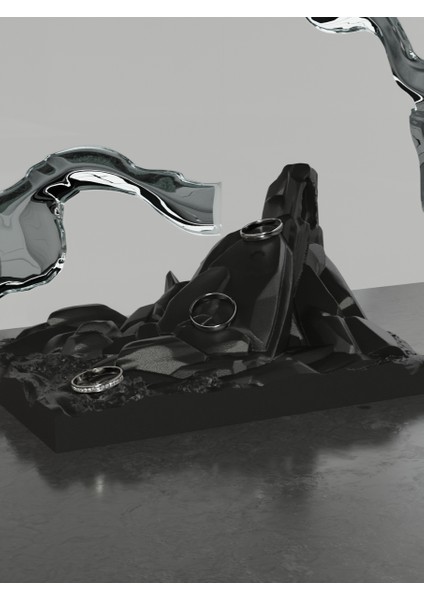 Dağ Şeklinde Takı Tepsisi Takı Kutusu Masaüstü Organizeri Heykel Biblo Dekor