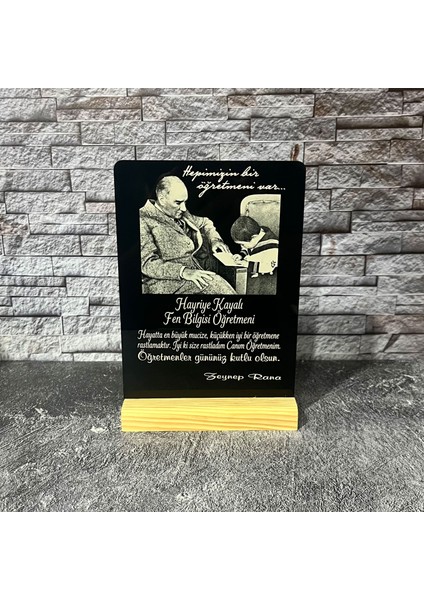 Öğretmenler Gününe Özel Pleksi Plaket / Öğretmen / 24 Kasım / Atatürk / Isimli / Öğretmene Hediye