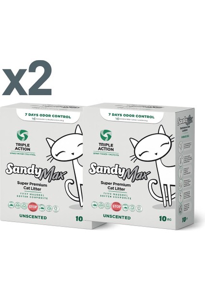 Max Aktif Karbonlu Topaklanan Tozsuz Kedi Kumu 10KG2'LI
