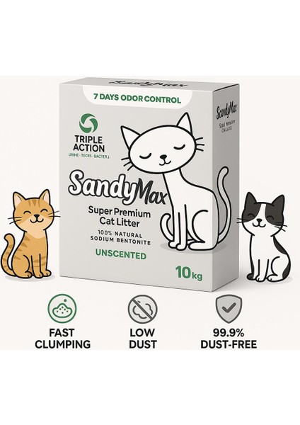 Max Aktif Karbonlu Topaklanan Tozsuz Kedi Kumu 10KG2'LI fiyatları