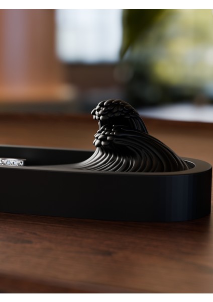 Japon Dalga Tasarımlı Takı Tepsisi Takı Kutusu Masaüstü Organizeri