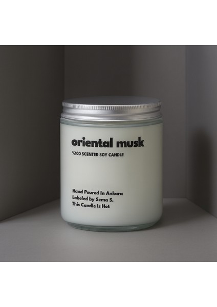: Oriental Musk : Cam Kavanozda Kokulu %100 Soya Mum (Kişniş, Musk, Gül)